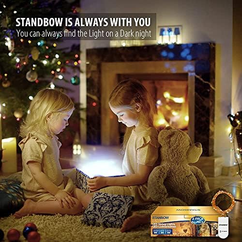 STANBOW Small Led Lights, 2M 20Led Cool White Small Fairy Lights Battery Operated , Mini Copper Wire Led Lights, Micro Lights for Holiday Wedding Party Birthday Indoor Decorations, Pack of 8
