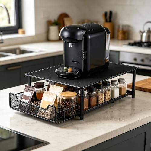 Porte-capsules pour libérer le plan de travail : tiroir en métal robuste 60 dosettes