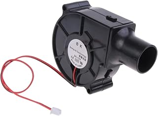TIEOAXFT Ventilador de Barbacoa al Aire Libre soplador de Aire 7530 75x75x30mm 5V 12V 24V 3700R Flujo de Aire 27mm Tubo de Aire for Parrillas de Huevos Verdes Estufa de Cocina(12V)