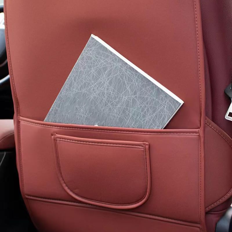 Auto Rückenlehnenschutz für VW Rabbit, Sitzschoner Auto Rückenlehne für Die Rückseite der Vordersitze Rücksitz Organizer Leder Wasserdicht Kick Pad Auto ZubehöR,C-2PCS