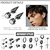 Dochais 16 Pairs Black Earrings, Gothic Earrings,Y2K Punk Earrings,Cross Dangle Hoop Earrings Stud Set, Stainless Steel Hypoallergenic Earring For Men Women Unisex #3