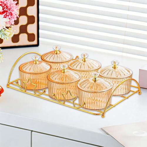 Plateau de présentation ambre chic avec compartiments et socle durable - 5