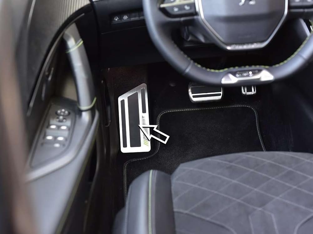 Repose-pied en acier pour Peugeot.2008 II / 208 II – 1 pièce 208 2008 2019 + accessoires repose-pieds sport inox métal brossé intérieur décorations Tuning