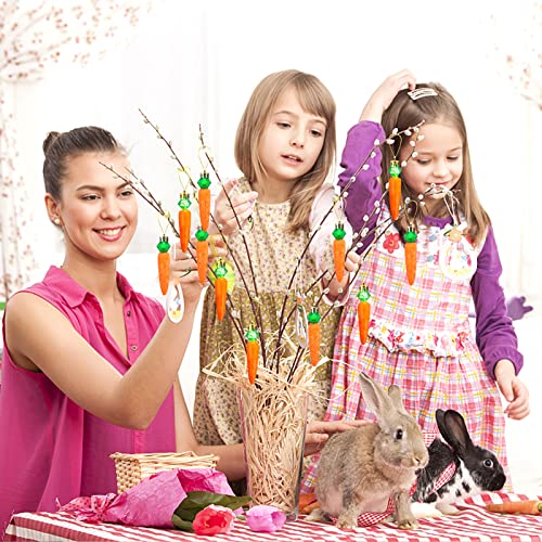 20Pcs Easter Carrots Hanging Ornament Artificial Carrots Pendant Decorations Simulation Carrots Vegetable Tree Home Kitchen Festival Decoration #TOP6