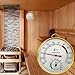 Imagen de Termómetro e higrómetro de sauna con marco de metal Dial de vidrio Temperatura Medidor de humedad Rango 10-120 ° C para sala de vapor Baño Casa Equipo de monitoreo