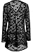 Meaneor Women's Sexy Lace Crochet Sheer Long Sleeve Open Front Cardigan Coat Style-1 Black XXXL