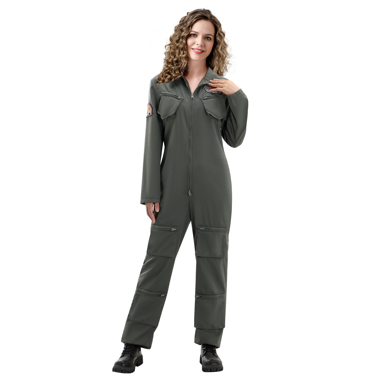 Funhoo Disfraz de Ripley para mujer, traje de vuelo redondo, película de ciencia ficción, cosplay, Halloween, overol para adultos
