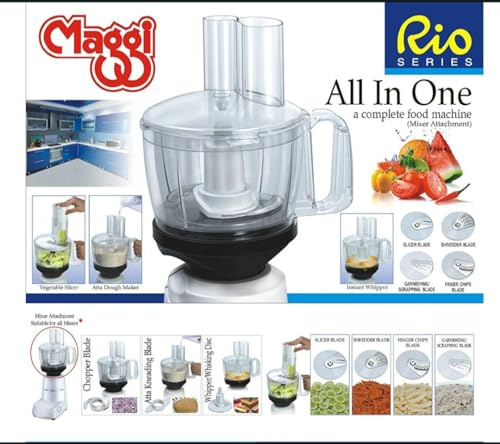 Image of 3G Food Processor Attachment for Atomberg Mixer Grinder Only | Vegetable Chopping, Slicing & Shredding | Stainless Steel Blades | Made in India