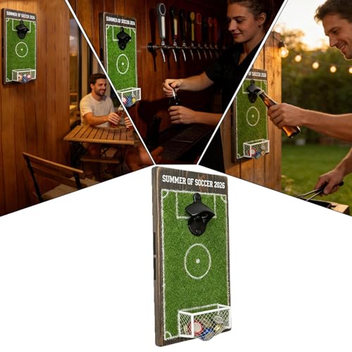 Ouvre-bouteille de bière terrain de foot avec collecteur capsules