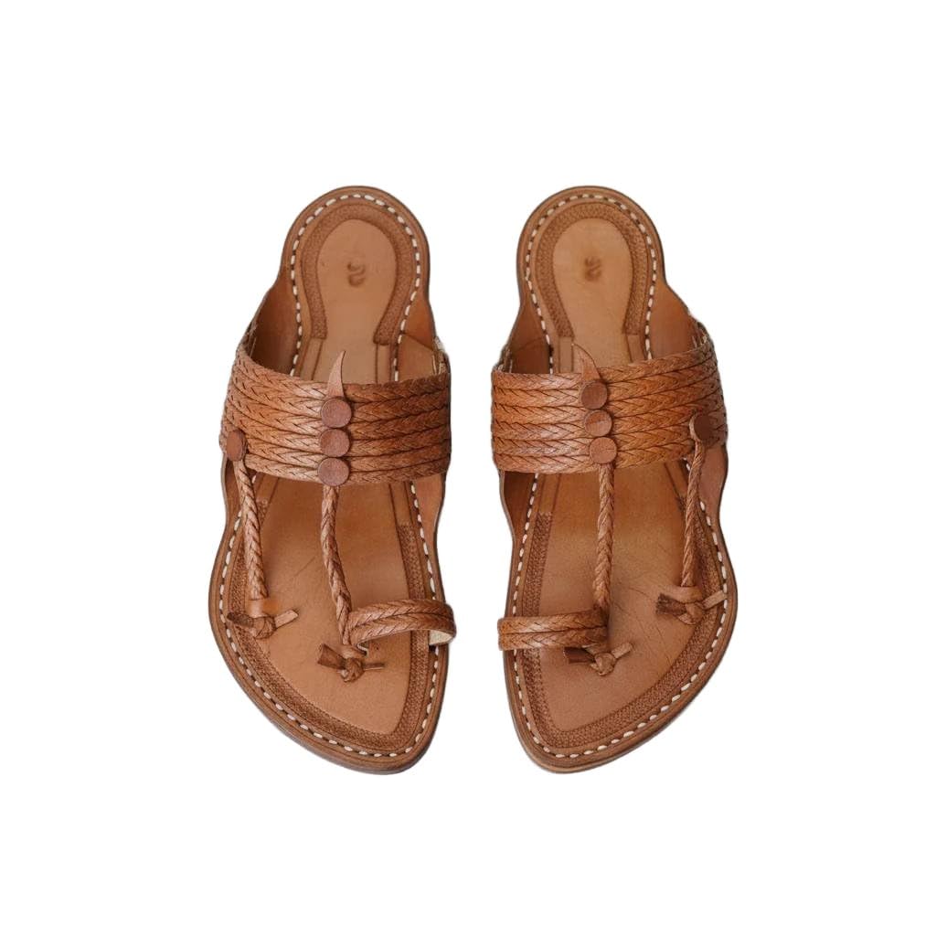 niira The Double String Men Leather Kolhapuri Chappal | Handmade Premium Soft Comfortable Kolhapuri Sandals | Genuine Leather Cushioned Daily Wear Ethnic Footwear-picture-27