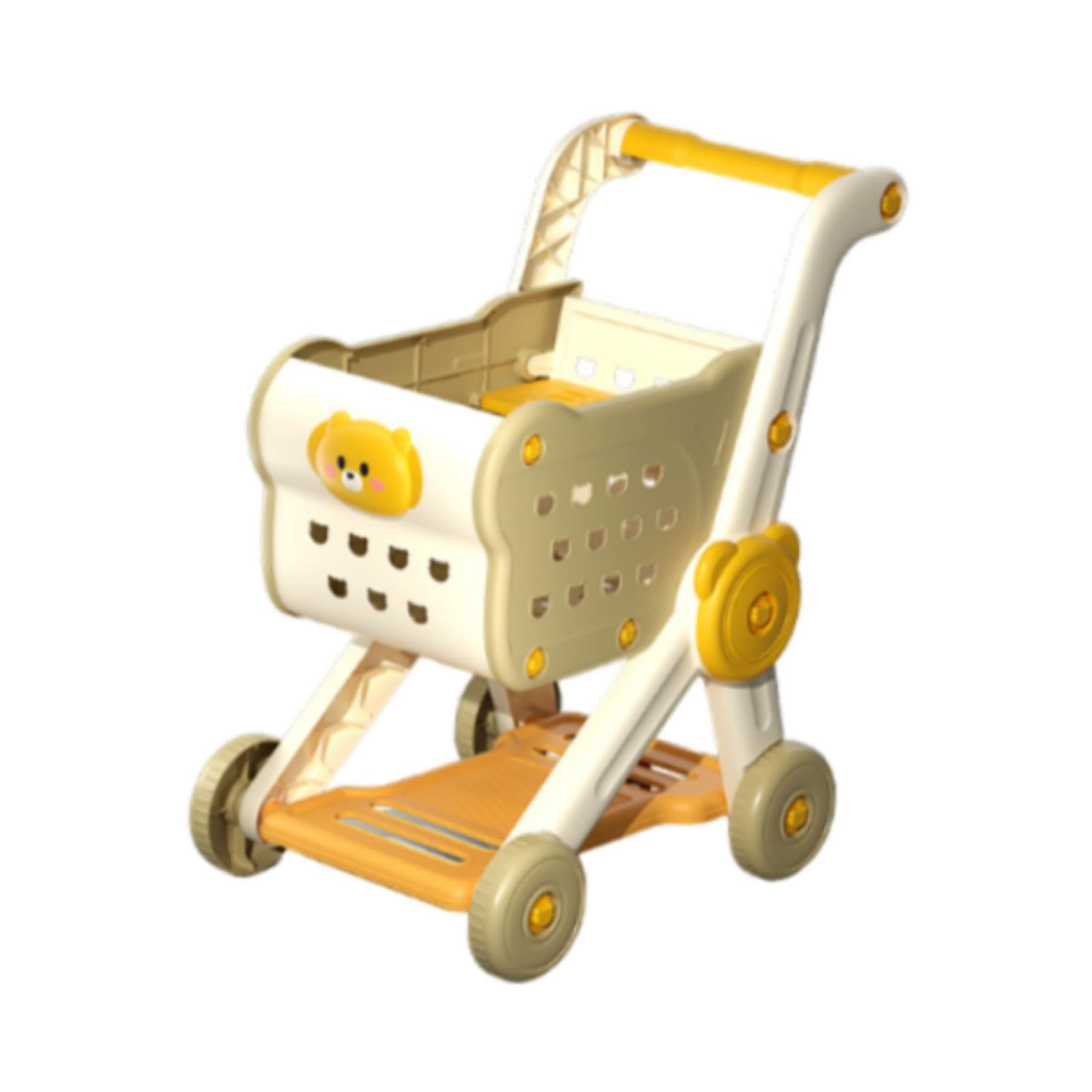 Generic Set di Gioco con Carrello Della Spesa per Bambini, Giocattolo Creativo, Carrello Della Spesa, Mano Giocattolo Da Supermercato per, giallo, Taglia unica