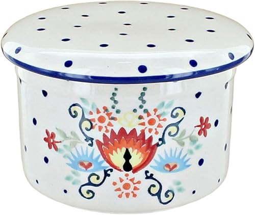 Miniatura 8 de Plato de mantequilla francesa Elizabeth de cerámica polaca Blue Rose