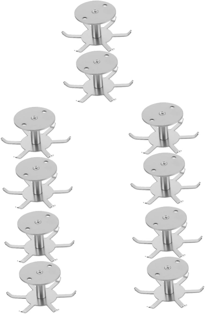 10pcs Rotating Hooks for Kitchen Utensils Heavy Duty Under Cabinet Hangers Easy to Install Versatile Organizer for Smooth