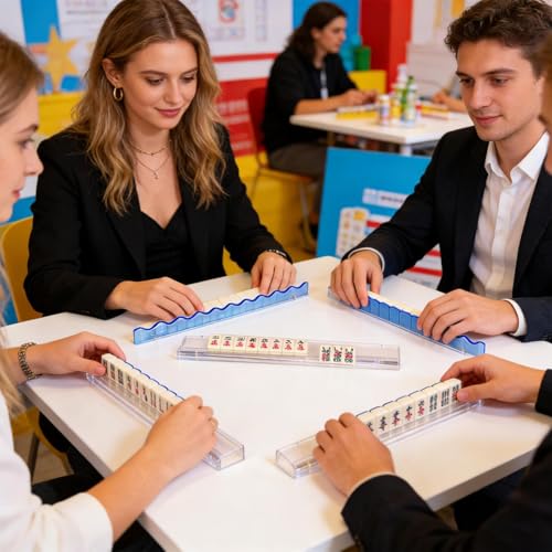 Support de carrelage en acrylique transparent Mahjong pour soirées de jeu et fêtes - 2