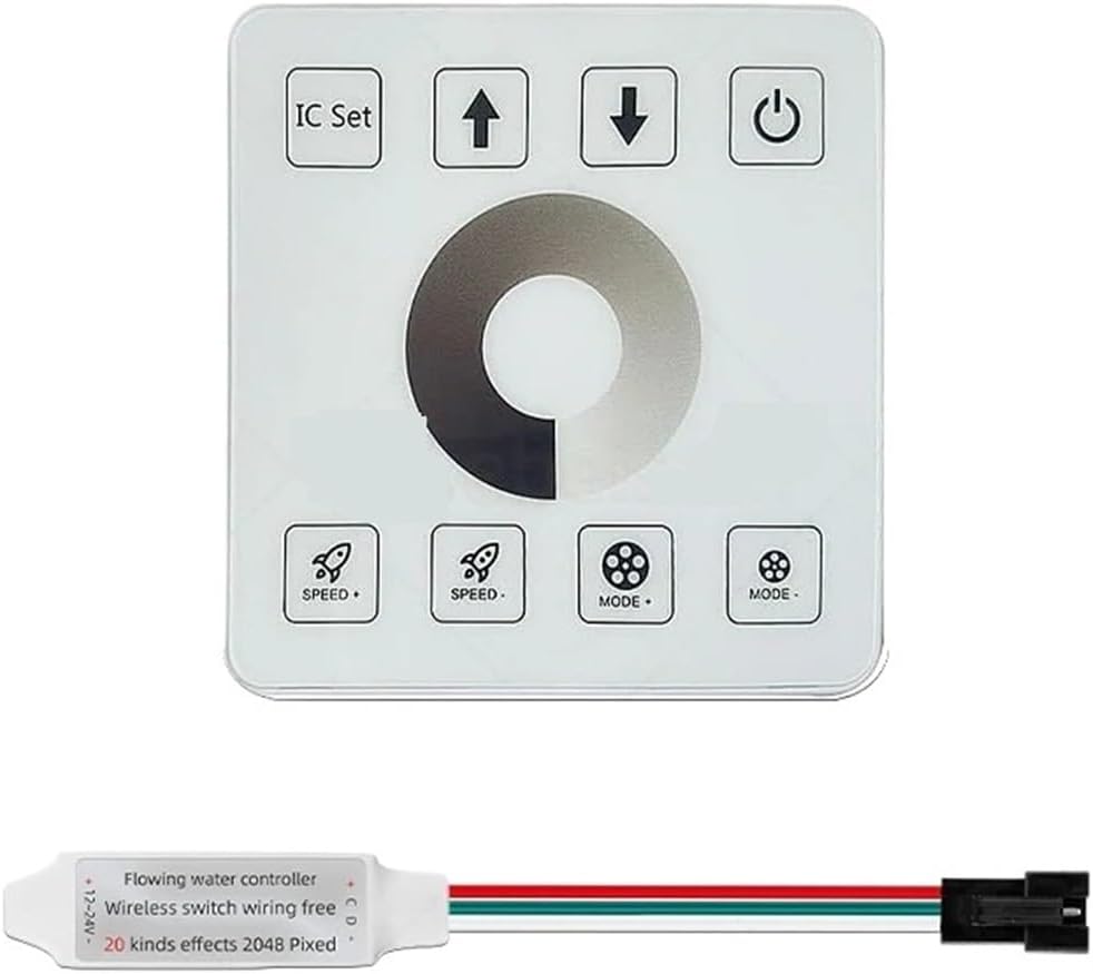 LED dimmer Switch Panel Controller DC 12V 24V 1/4 Output Without Wiring for WS2811 Single Color Pixel Light Strip(1 Output)