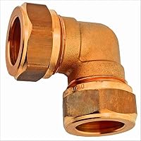 MegaHaustechnik T-Stück 28x1/2x28 mit 1/2 Zoll Innengewinde IG für Kupferrohr Außendurchmesser 28mm Schraubfitting Klemmringverschraubung aus Messing Trinkwasser geeignet Gewinde Abzweig Adapter