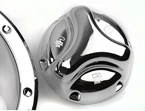 Gas Tank Cover Fuel Door Lid Bezel Cap Trim Molding Chrome 2pcs Set Compatible with 2006-2010 Hummer H3