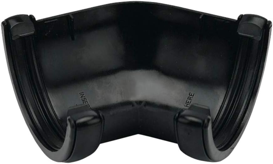 FLOPLAST 112mm Round Gutter Pipe 135 Degree Angle - Black