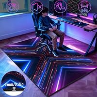 LzreXnvoFxg Gaming Teppich Waschbarer, 3D Teppich Jugendzimmer Jungen, Gamer-Teppiche für Schlafzimmer E-Sport Teppich für Spielzimmer rutschfest Gaming Stuhlmatte für Gaming Zimmer Deko 150 x 170 cm – Ansicht 3