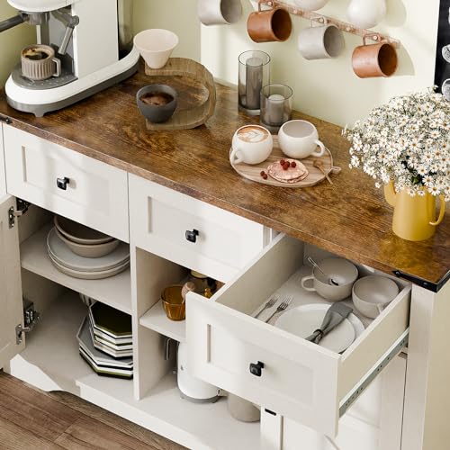 47-Farmhouse-Buffet-Cabinet-with-Storage-Barn-Doors-Sideboard-Buffet-Storage-Cabinet-with-Shelves-and-3-Drawers-Wooden-Coffee-Bar-Cabinet-for-Kitchen-Living-Room 47 Farmhouse Buffet Cabinet with Storage Barn Doors Sideboard Buffet Storage Cabinet with Shelves and 3 Drawers Wooden Coffee Bar Cabinet for Kitchen Living Room