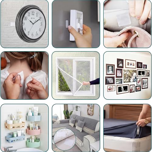 Image of (26ft x 0.75in) White Velcro Strips with Adhesive, Double Rolls of Heavy Duty Self Adhesive Tape with Backing (8ft x 0.75in)