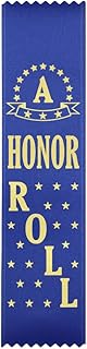 RibbonsNow "A" Honor Roll Award Ribbons - 100 Blue Bookmark Style Ribbons