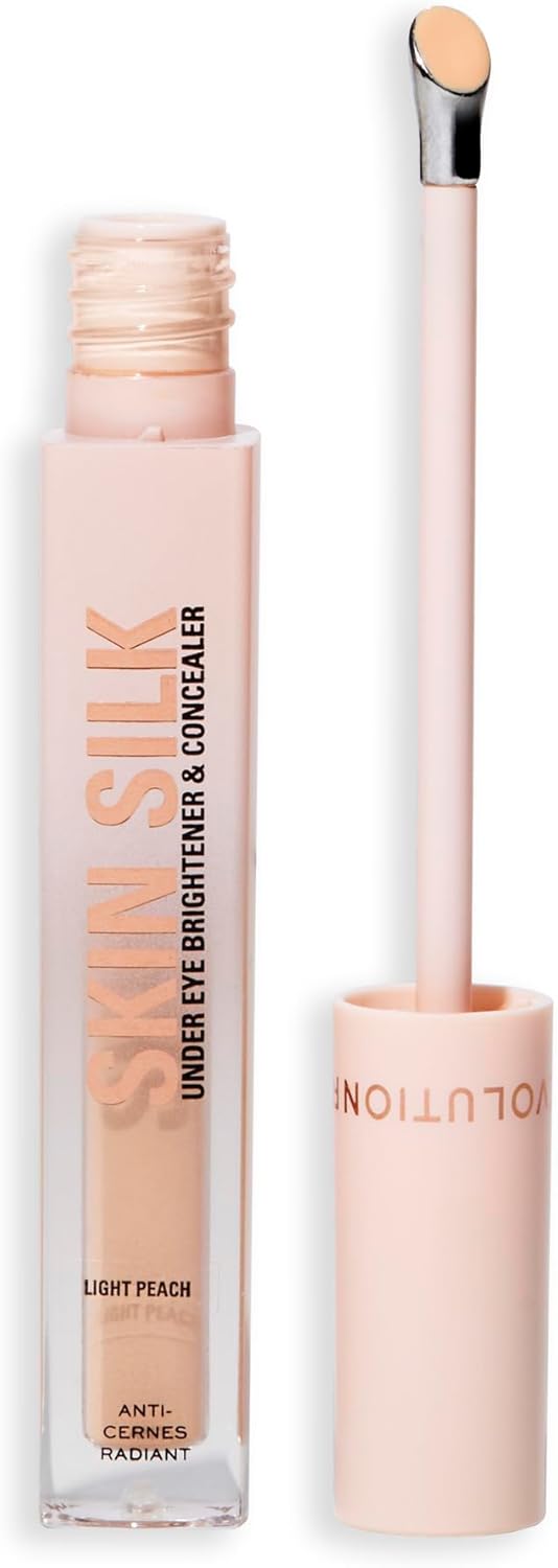 Revolution, Skin Silk Radiant Serum Eye Lightening Serum, Moisturizes & Softens Under the Eyes with Hyaluronic Acid & Squalane, Vegan & Cruelty-Free, Light Peach, 3ml