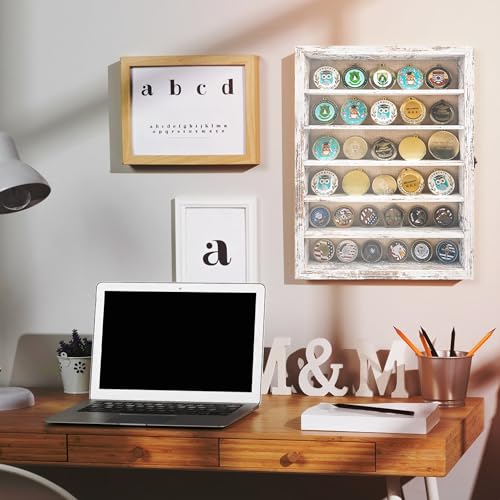Image of Shadow Box with Shelves, White 12x16 Wooden Display Cases with Shelves for Miniatures Keepsake Collectibles, Coins Military Medals Pins Wedding Flowers