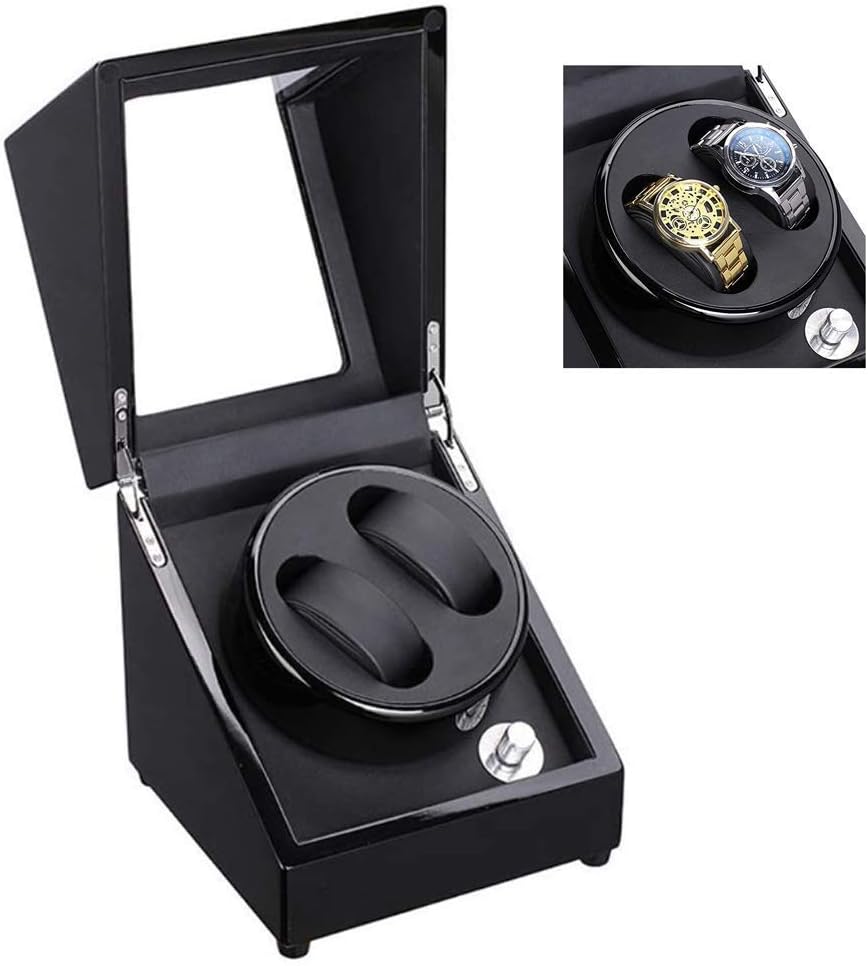 ウォッチシェーカー 自動ブラックカラー ウォッチワインダー 2 腕時計 メンズ レディース ウォッチ ミュートエンジンとスピード