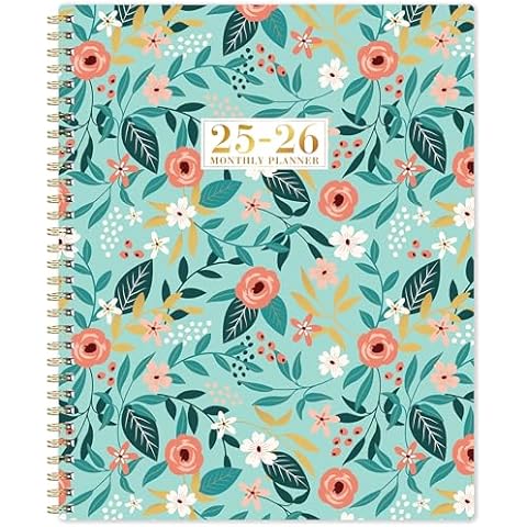 2025-2026 Monthly Planner/Calendar - JAN. 2025 - DEC. 2026, Monthly Calendar 2025-2026, 9" x 11", 2 Years Monthly Planner, Cardboard Cover, Black Cover