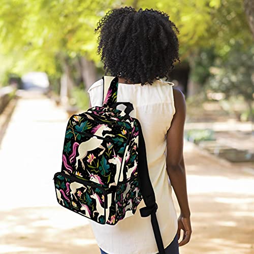 Sac à dos pour ordinateur portable imperméable avec imprimé licorne