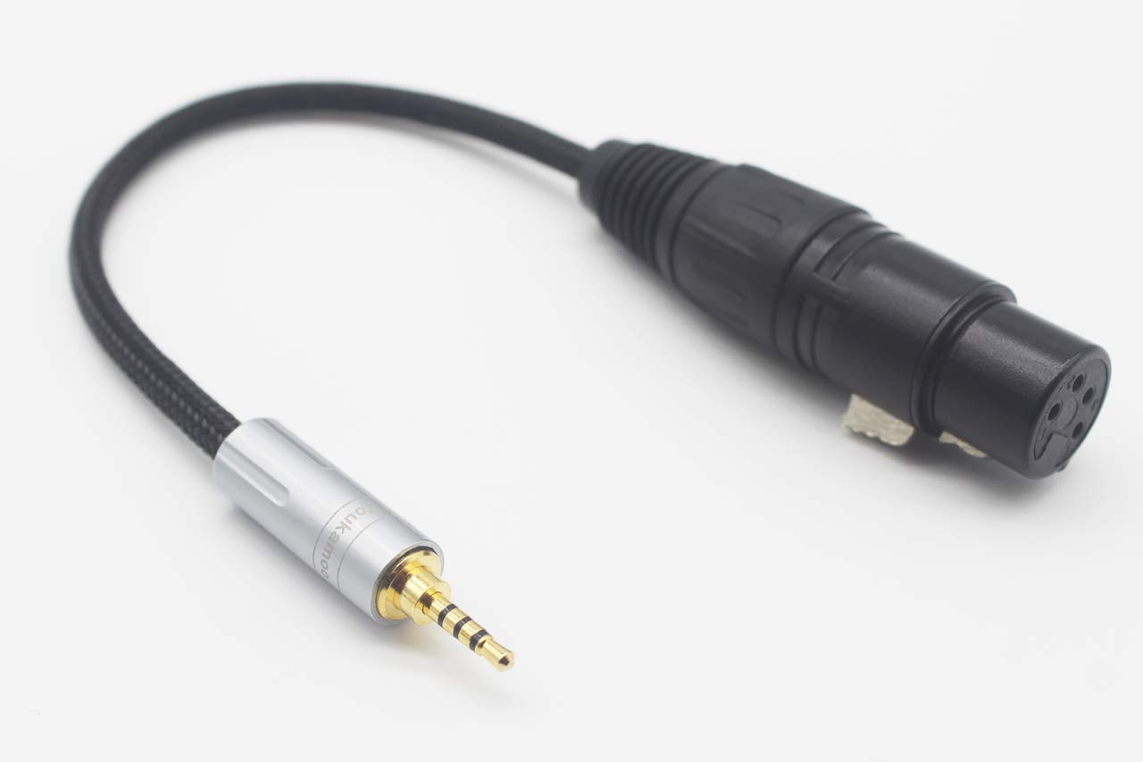 Youkamoo 2.5mm to 4 Pin XLR Balanced Adapter Cable, 2.5mm Male to 4-Pin XLR Female Balanced Adapter for Headphones, Amplifiers, DAC