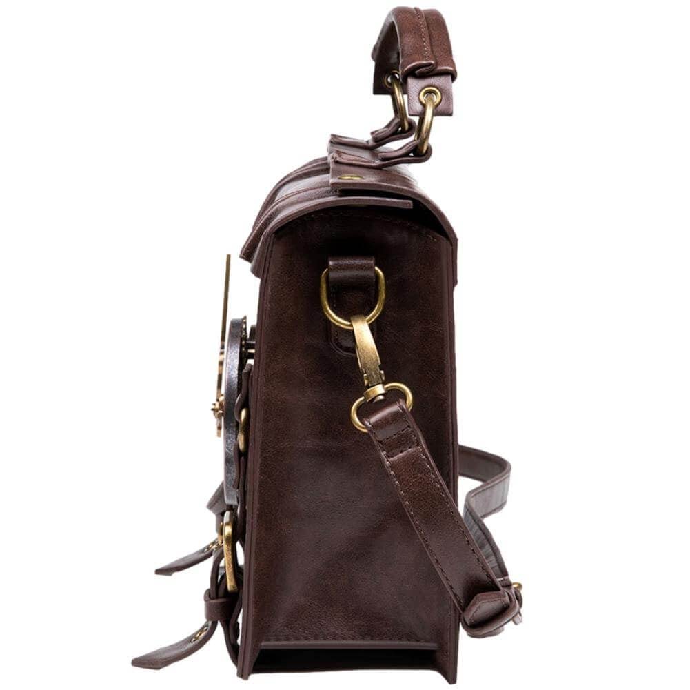 Ro Rox Lavinia Steampunk Borsa a Tracolla Orologio Ingranaggi Pendenti Ecopelle