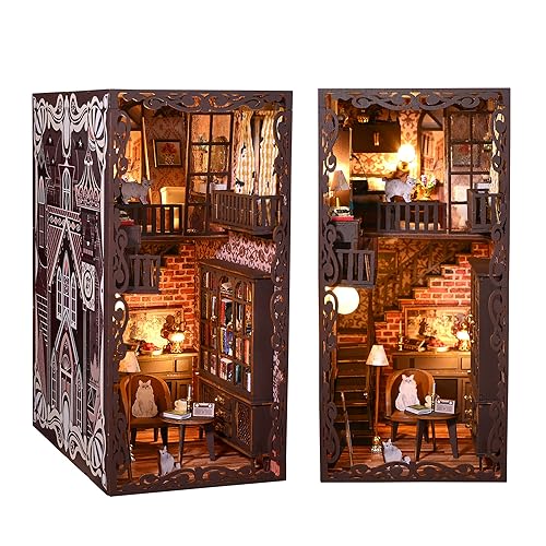 Sujetalibros De Madera DIY, Kits De Decoración De Rompecabezas 3D, Luces Led De Ambiente, Decoraciones Temáticas De Halloween, Decoraciones para El Hogar De Estilo Retro
