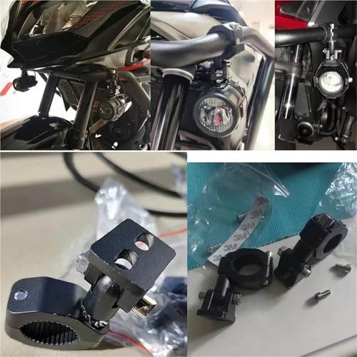 Abrazaderas para faros delanteros de motocicleta de aluminio negro 7