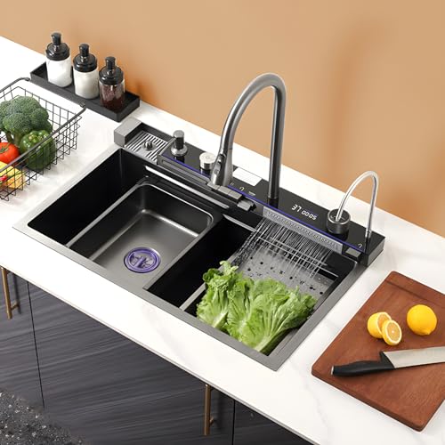 Évier de cuisine cascade nano avec écran numérique inox 304 - 2