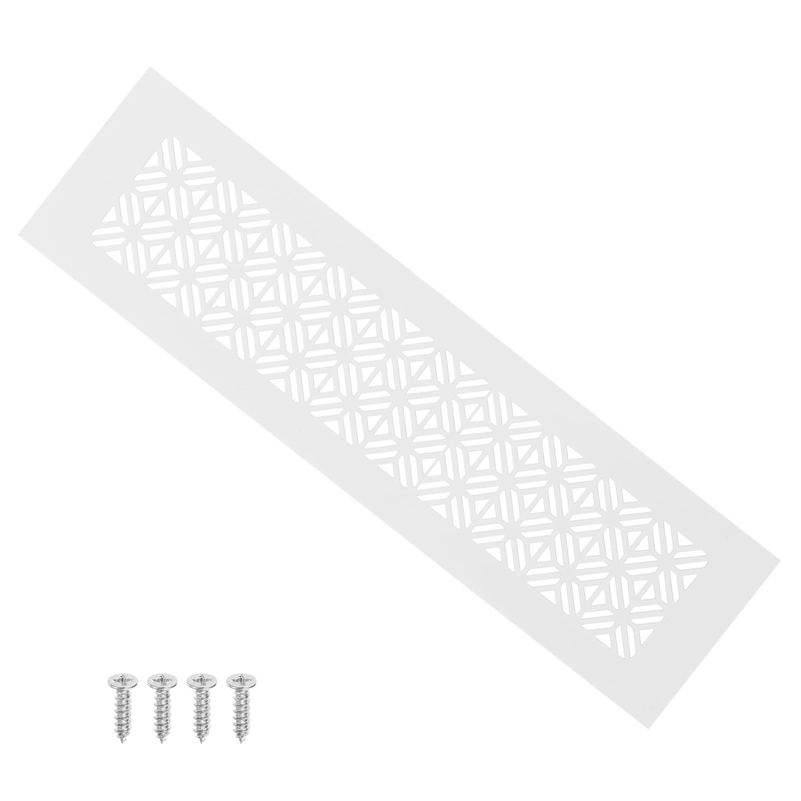 PATIKIL 12 x 3 Inch Door Air Vent Cover, Heavy Duty Aluminum Grille Ventilation Cover Louvered with Mounting Screws for Cabinet Wardrobe Door, White โ image 1