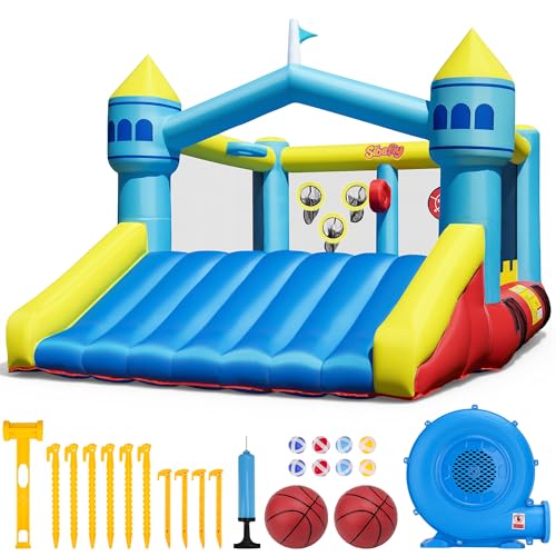 Sibefiy Bounce House, 6-in-1 Play Mode Inflatable Bounce House for Kids, High Elasticity Bouncy...