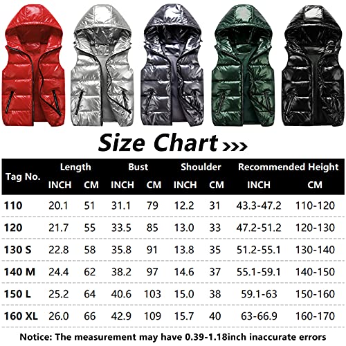 Happy Cherry Packable Puffer Sleeveless Jacket For Kids Waterproof Light Zip Up Vests For Baby Toddler Boys Girls Breathable Metallic Warm Down Coats Outerwear Silver thumb #2