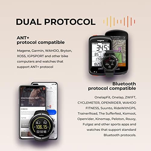 Magene S314 Cadence/Speed Sensor for Cycling, Bike Wireless ANT+/Bluetooth RPM Cadence/Speed Sensor Compatible with Phone APP and Bike Computers, Sports Watch like Garmin, Onelap etc...