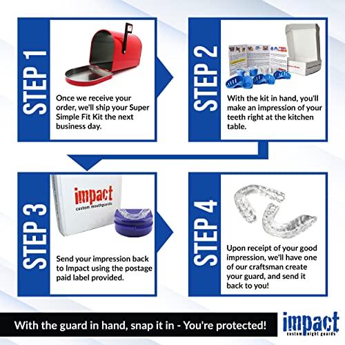 Impact Night Guards Custom Dental Night Guard/Mouth Guard for Protection Against Bruxism/Teeth Grinding/Clenching- Choose One Upper Guard from Four Different Choices