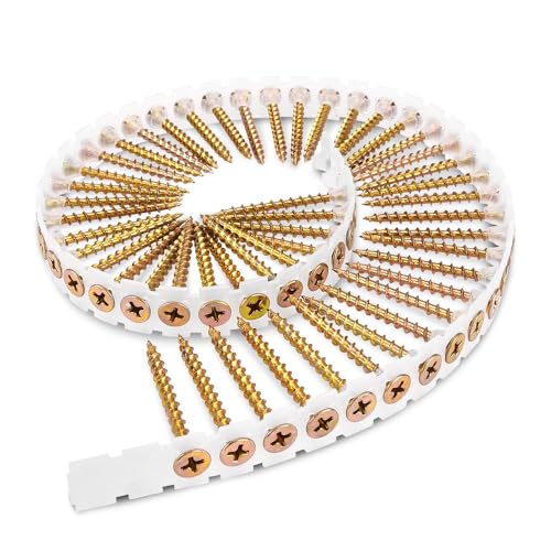 Suneke 1000 Stück M3.5mm X 32mm Hochharte Schnellbauschrauben, Zink, Grobgewinde, Kreuzschlitzantrieb, Bügelkopf, Holzschrauben mit Organizerbox