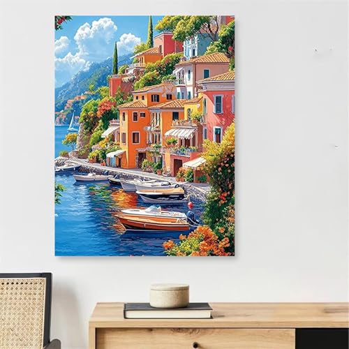 Peinture numéro adulte Venise 90x150cm pour évacuer le stress