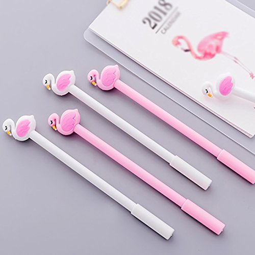 6 bolígrafos gel negro forma cisne kawaii pack miniatura 4