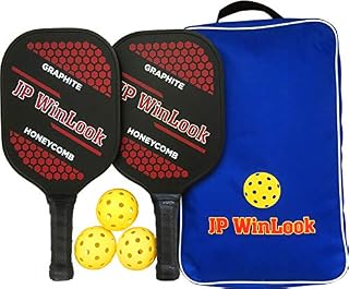 JP WinLook Pickleball Paddle Set - 2 Premium USAPA Approved Graphite Rackets Honeycomb