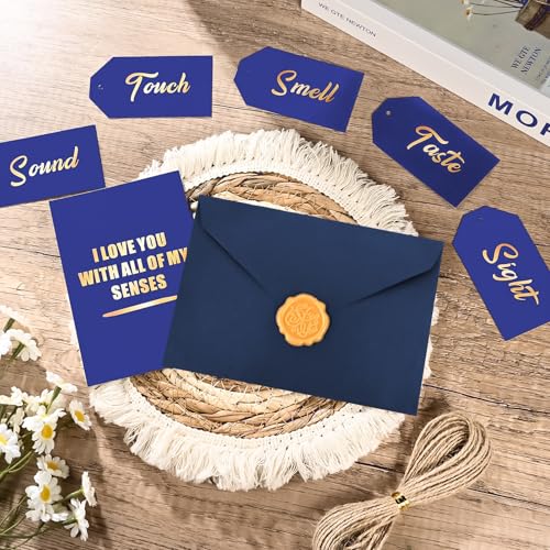 Imagen de IWOLOMI Juego de tarjetas de felicitación de 5 sentidos