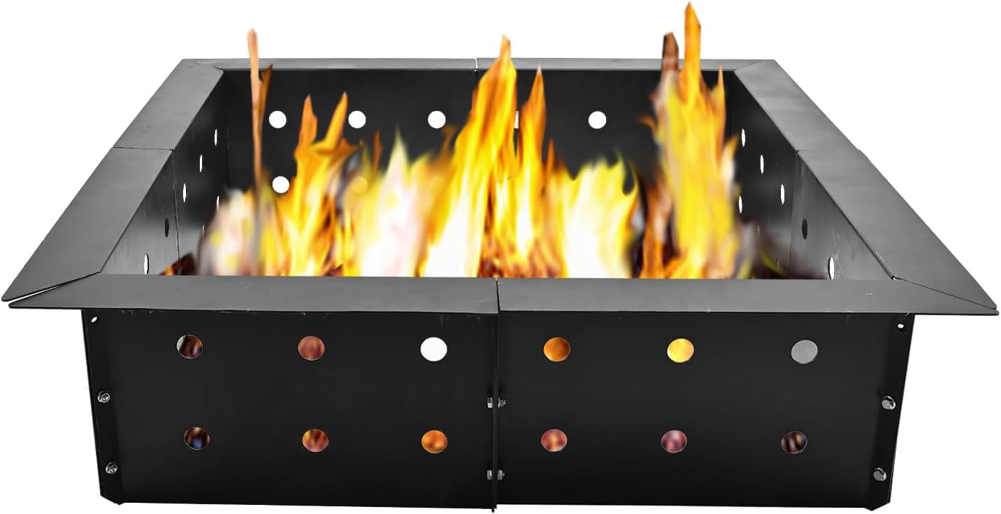 Gazzyt Fire Pit Liner Ring, Heavy Duty Solid Steel, DIY Campfire Ring Above or In-Ground for Outdoor, Patio, Backyard Wit（36-Inch Outer/30-Inch Inner）