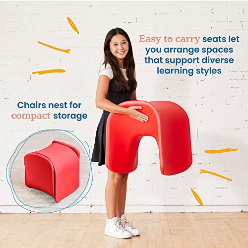 Image of ECR4Kids Wave Seat, 18in - 19.6in Seat Height, Perch Stool, Red