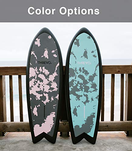 Thread Soft Top Surfboard - Shortboard Fish 5'3" - Durable, Waterproof, Flexible Foam Surfboard - Made In Usa, 100% Recyclable (Mint/Black) #TOP3