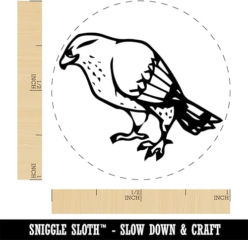 Miniatura 8 de Standing Hawk Falcon Bird of Presy - Sello de goma para sellar planificadores de manualidades, mini de 12 pulgada